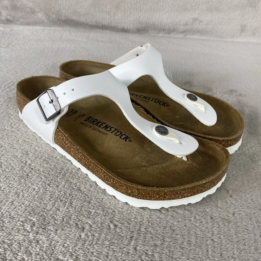 Birkenstock Gizeh Sandals Womens US 9 EU 40 White Birko-Flor Regular Fit NEW